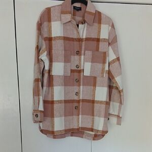 Bardot Checkered Shirt in Pink and Tan